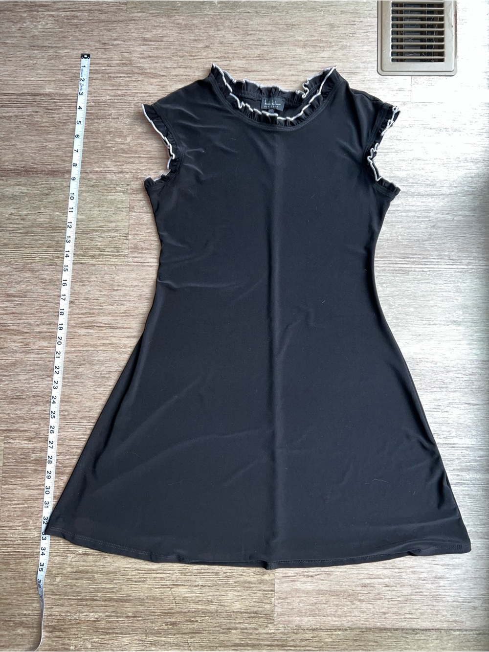A-Line Lettuce Trim Mini Dress